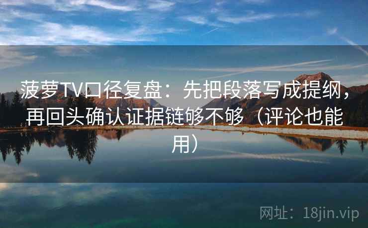菠萝TV口径复盘：先把段落写成提纲，再回头确认证据链够不够（评论也能用）