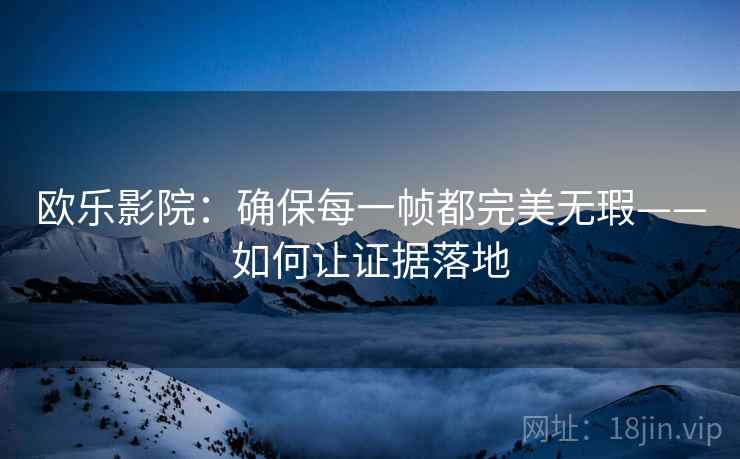 欧乐影院：确保每一帧都完美无瑕——如何让证据落地